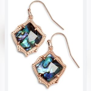 Kendra Scott Kyrie Drop Earrings in Rose Gold and Abalone